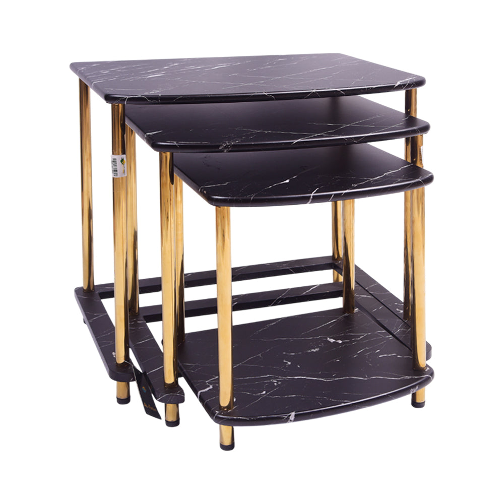 TABLE SET DELUXE-178 BLACK MARBLE-E18