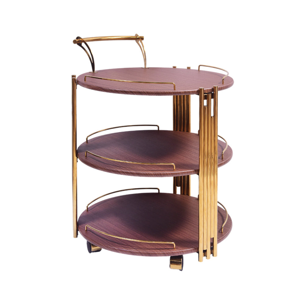TEA TROLLEY 3 SHELF DELUXE-510 DARK BROWN-E14
