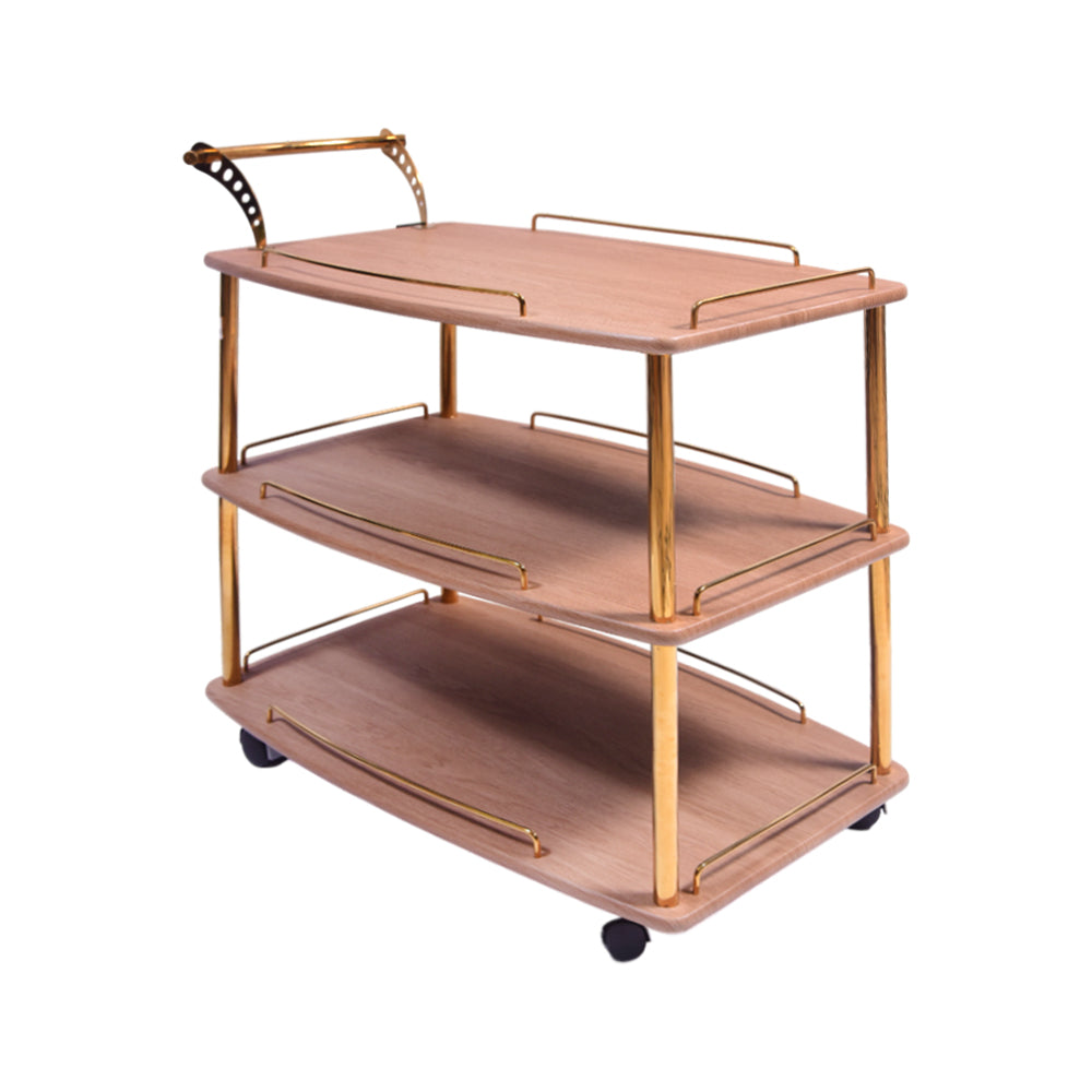 TEA TROLLEY 3 SHELF STATE-117 TEXTURE WOOD-E08