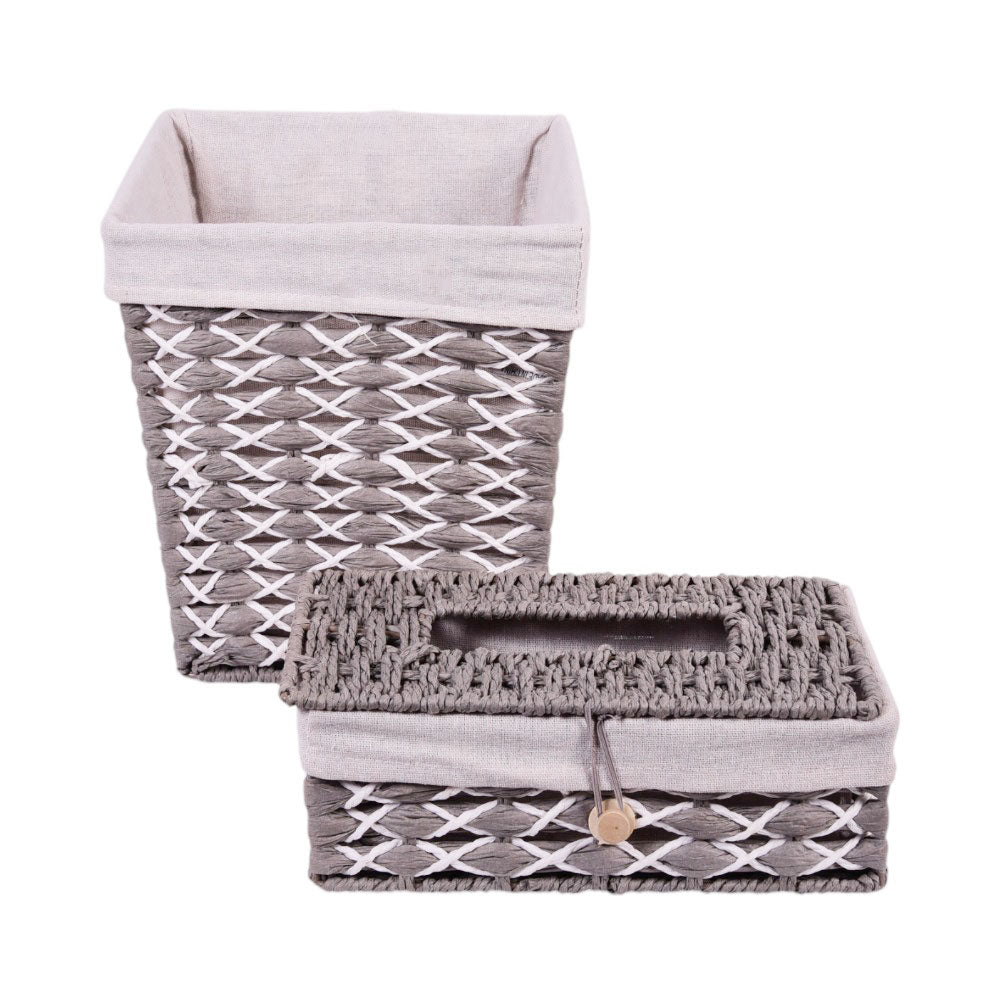 DUSTBIN & TISSUE BOX CANE IR Q026B