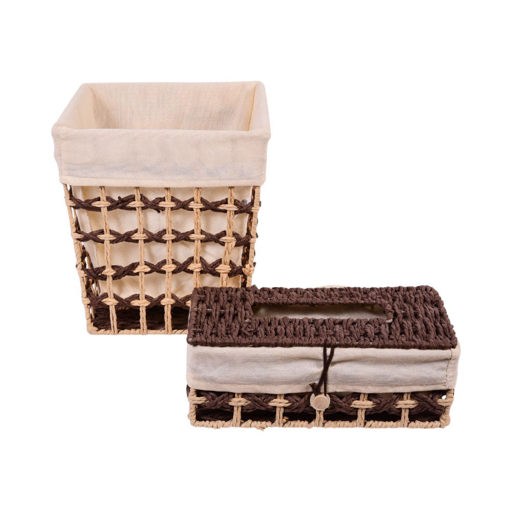 DUSTBIN & TISSUE BOX CANE IR Q-S2305FG