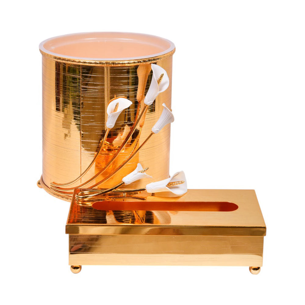 DUSTBIN & TISSUE BOX GOLDEN 104J28214
