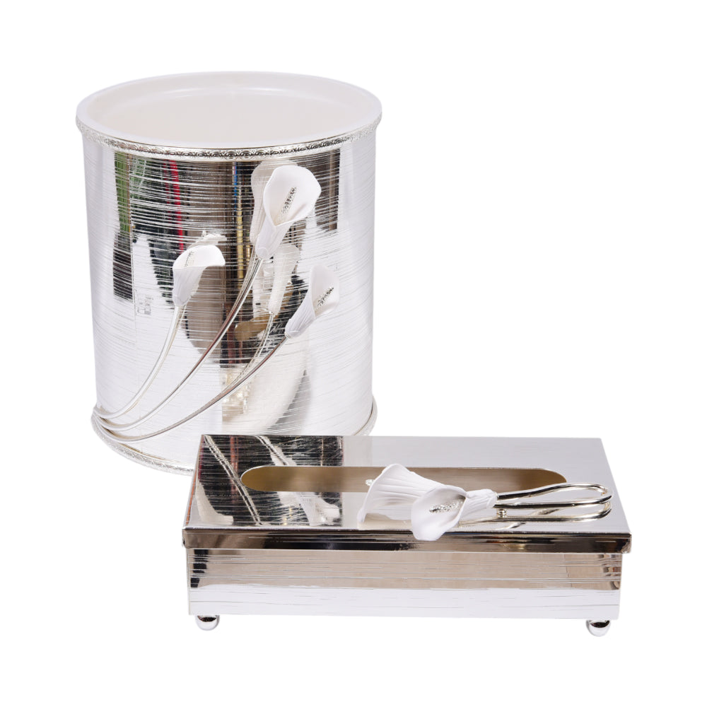DUSTBIN & TISSUE BOX SILVER 104Q2662