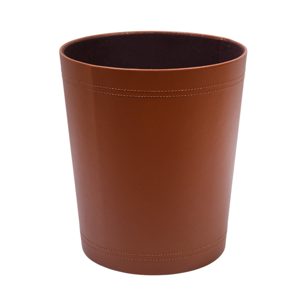 DUSTBIN LEATHER CUT STITCH BROWN