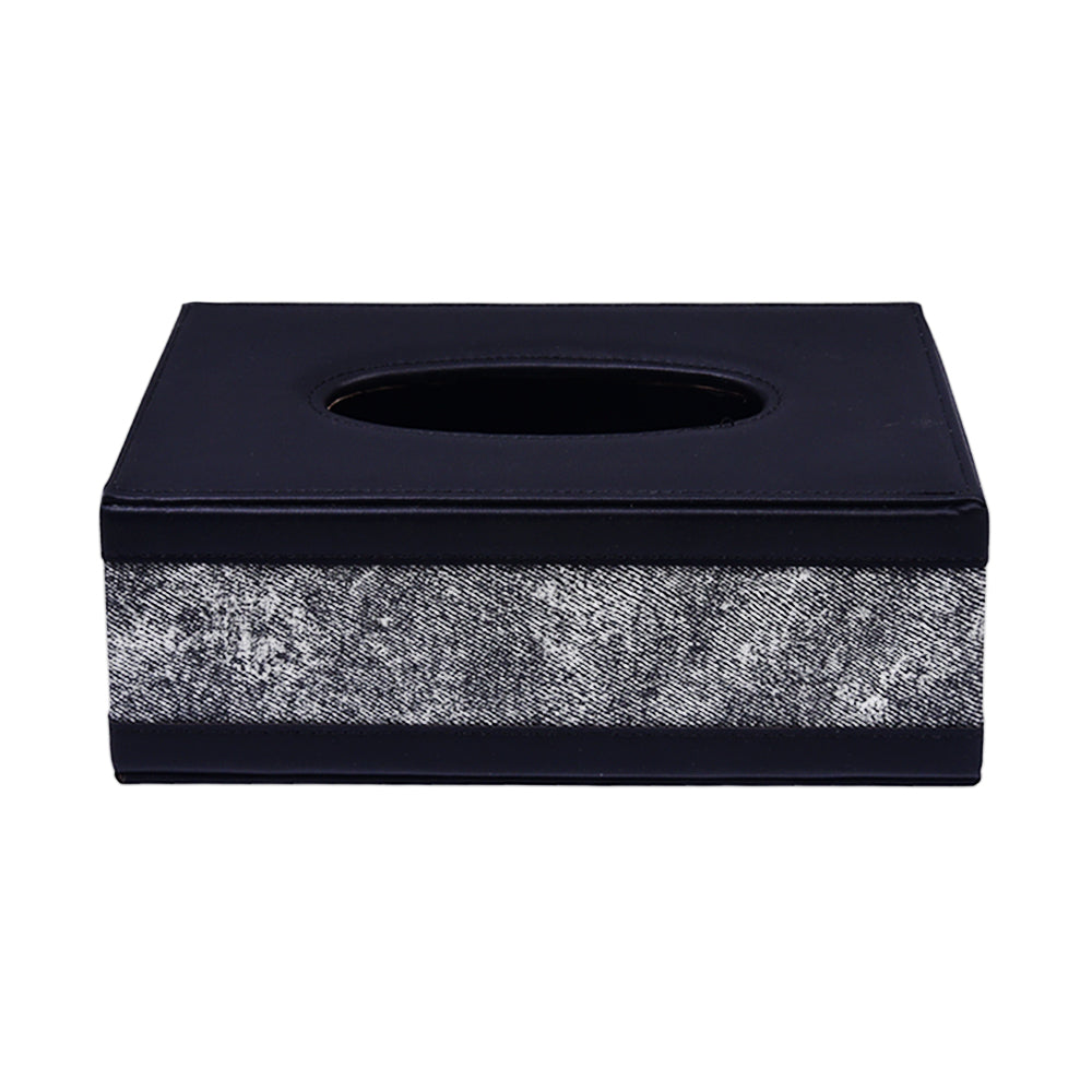 TISSUE BOX LEATHER VINTAGE GREY