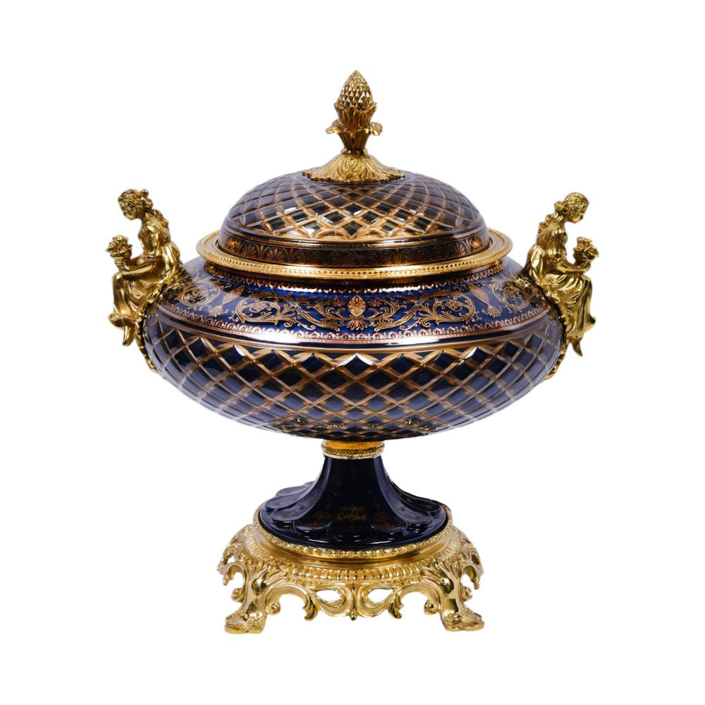 BOWL CANDY CRYSTAL BRASS IR EJ2041-3 PCT-N102-10-CH050