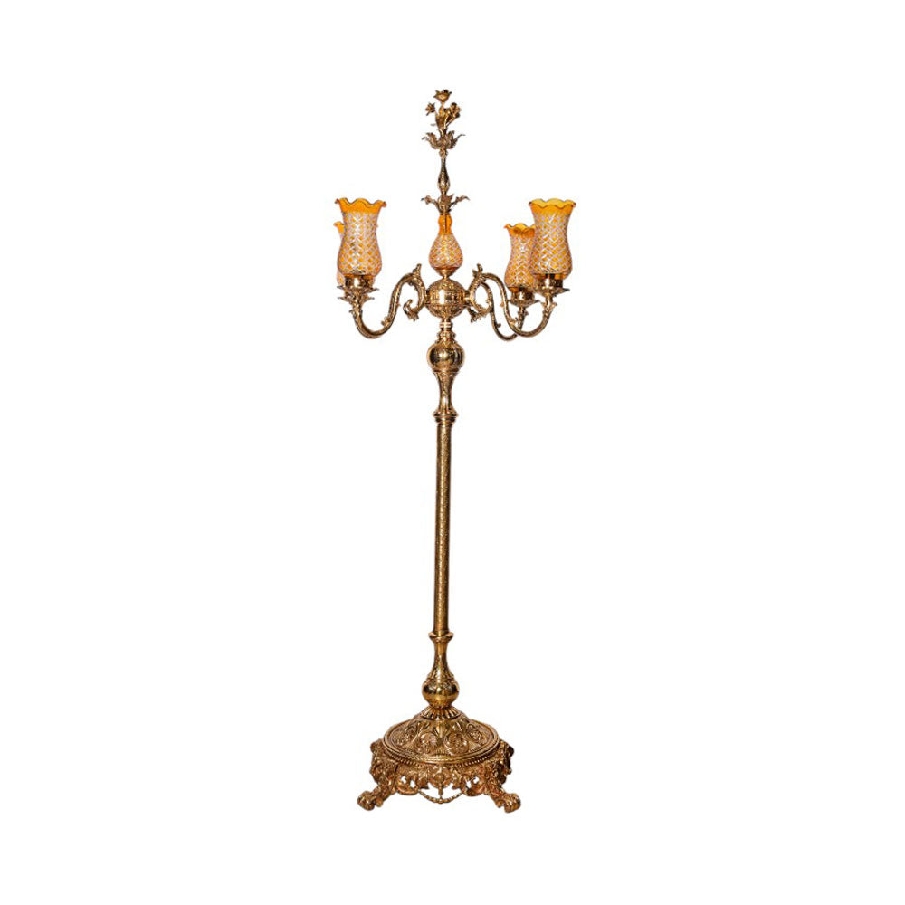FLOOR LAMP CRYSTAL BRASS A+B IR XG01-1-W JC102-A25