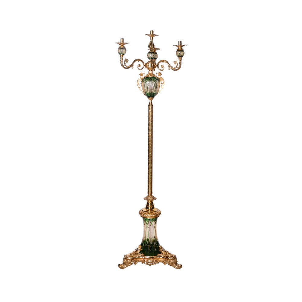 FLOOR LAMP CRYSTAL BRASS A+B IR XG02-1-W JC104-805