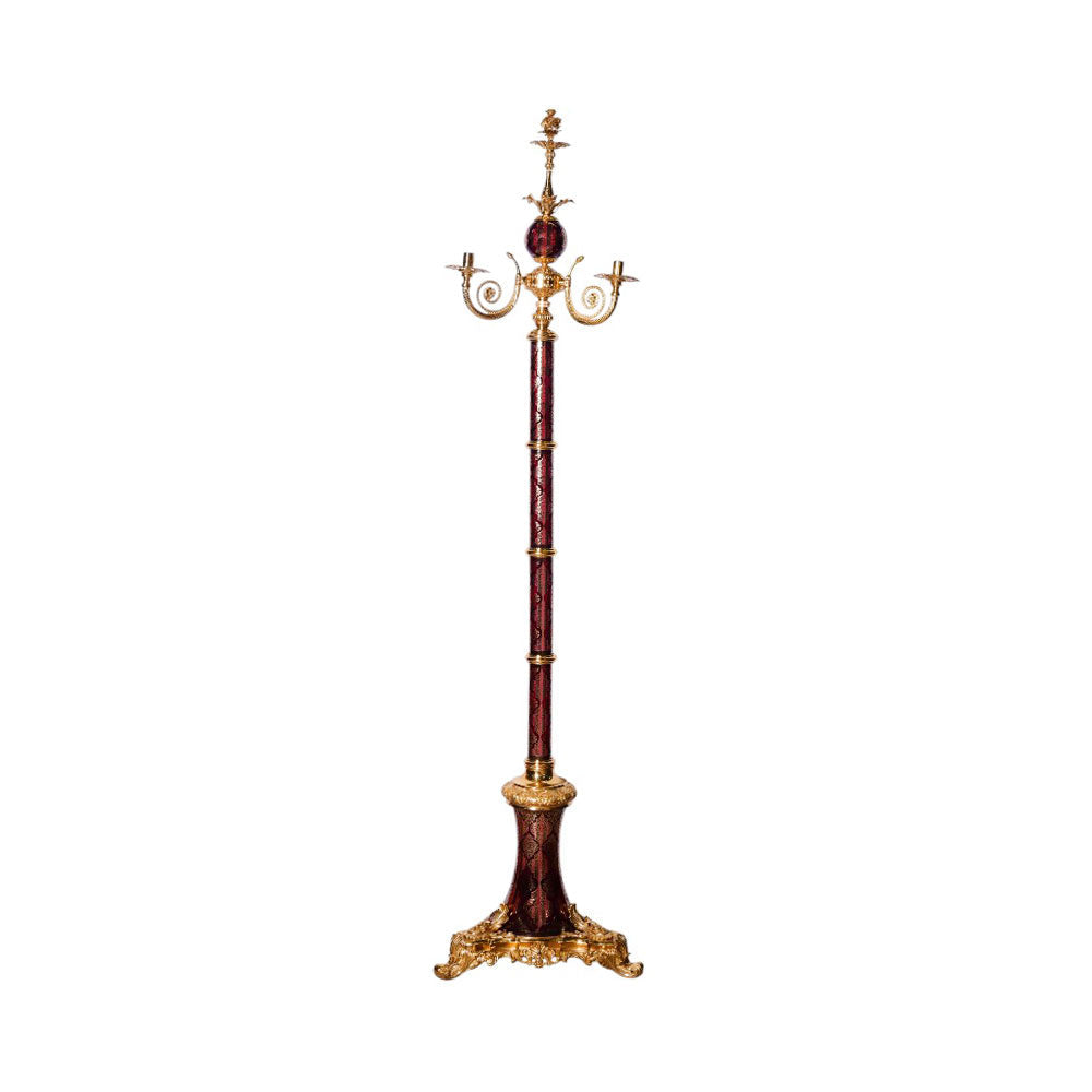 FLOOR LAMP CRYSTAL BRASS A+B IR XG03-1-W J205-B37
