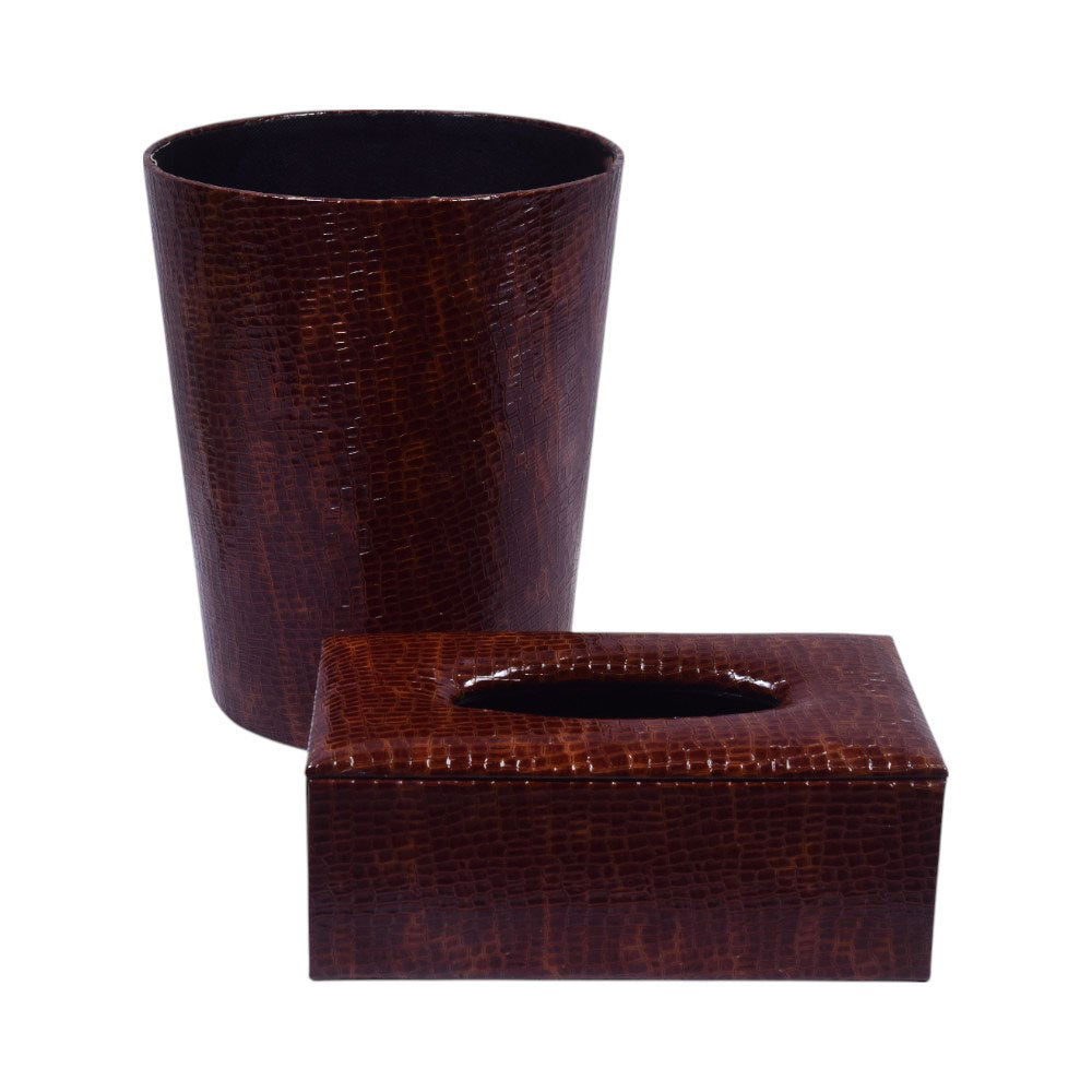 DUSTBIN & TISSUE BOX LEATHER LS-15