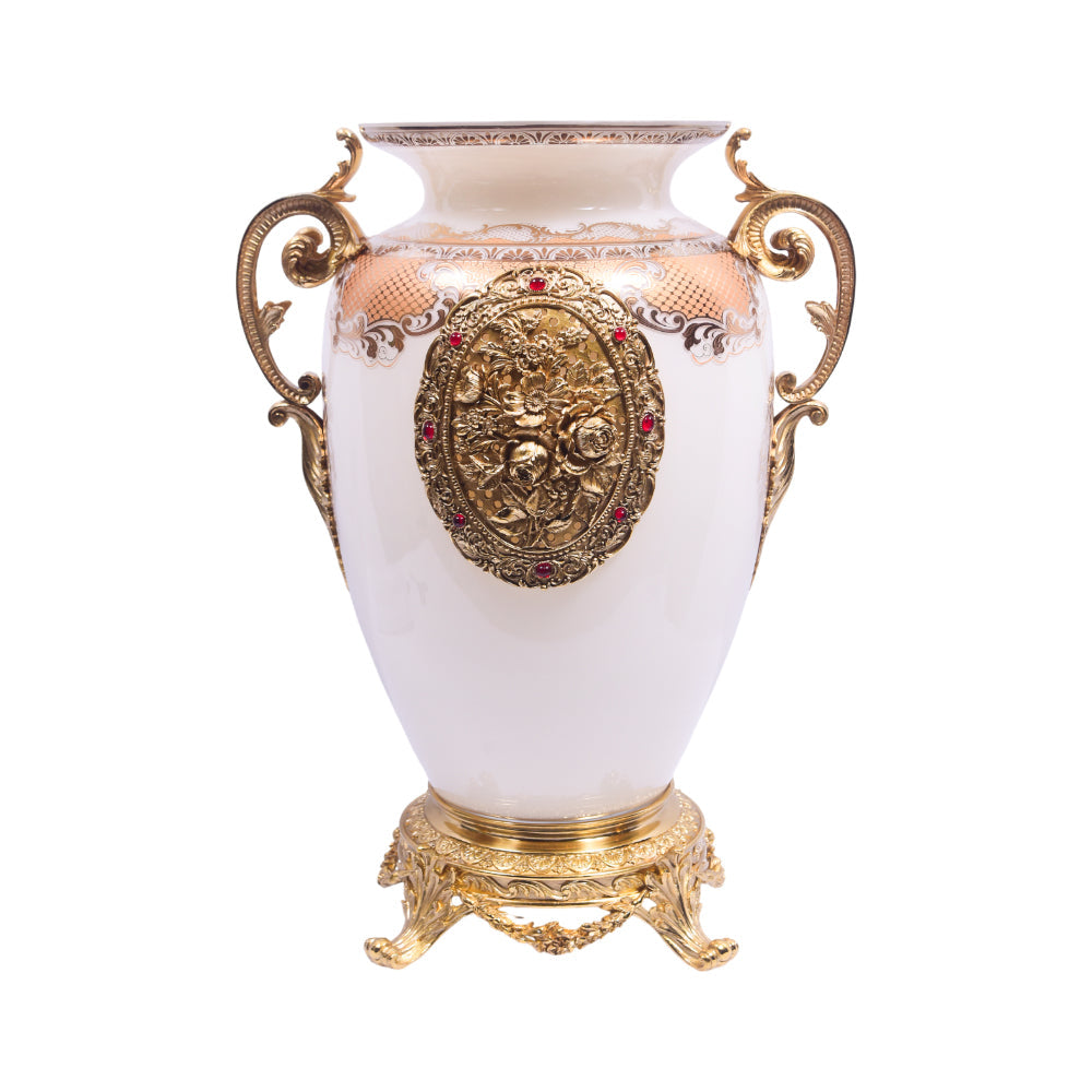 VASE PORCELAIN BRASS IR H-PV153-137 J101-512-3-OY3