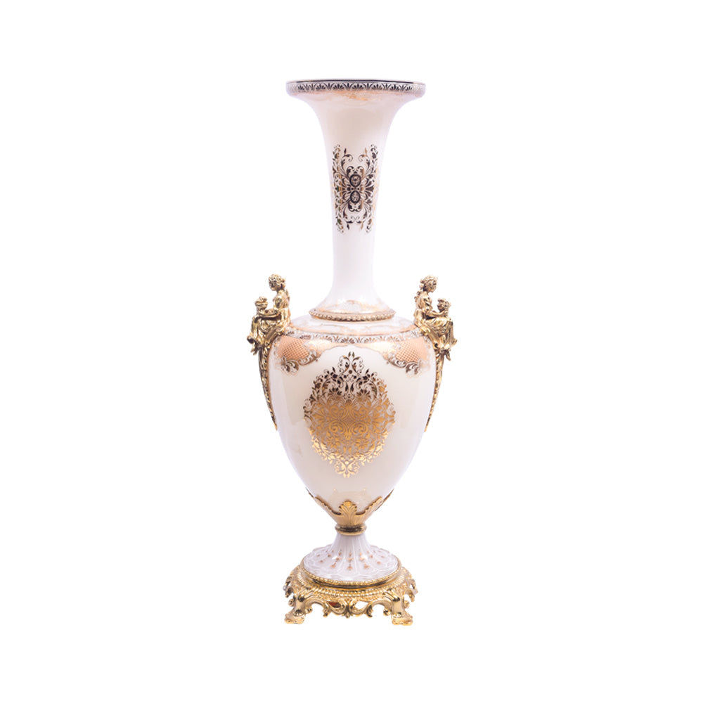 VASE PORCELAIN BRASS IR H-PV164-187 J101-512-3-OY3