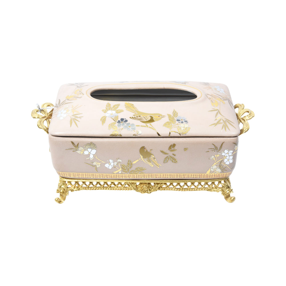 TISSUE BOX PORCELAIN BRASS IR H-PA83-526 JS-1801-HBW01