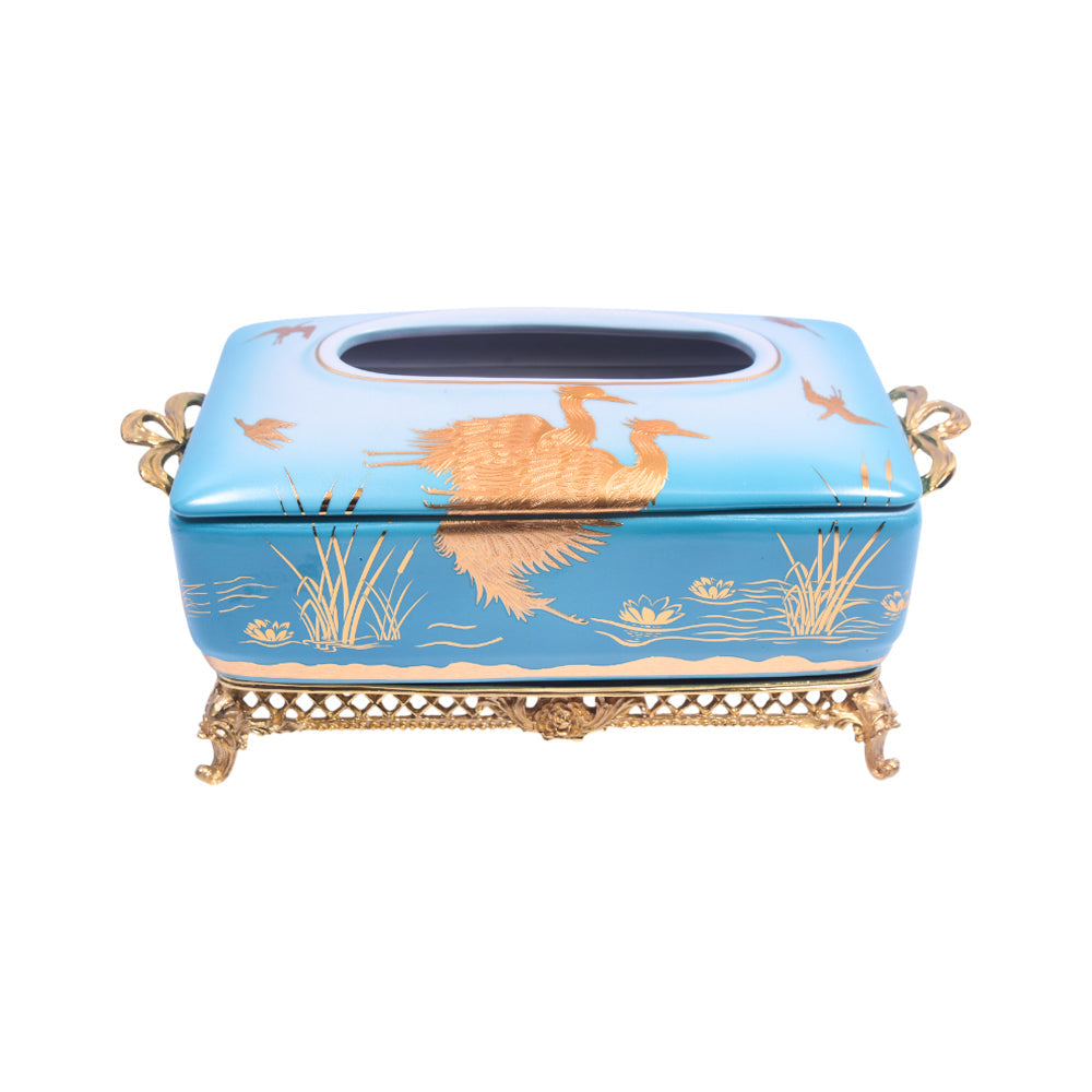 TISSUE BOX PORCELAIN BRASS IR H-PA83-526 JSLT-041
