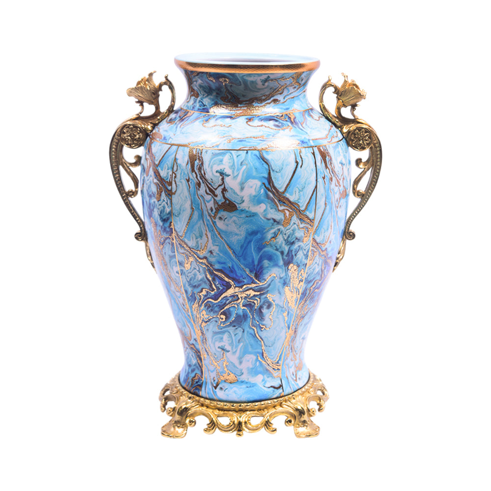 VASE PORCELAIN BRASS IR H-PV178-116 JS-LT-041
