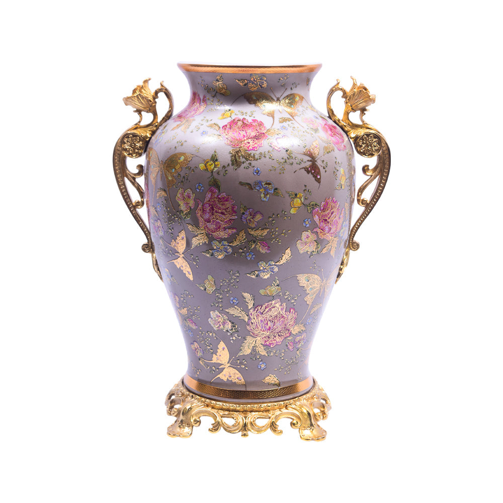 VASE PORCELAIN BRASS IR H-PV178-116 JS-LT047-0BB8