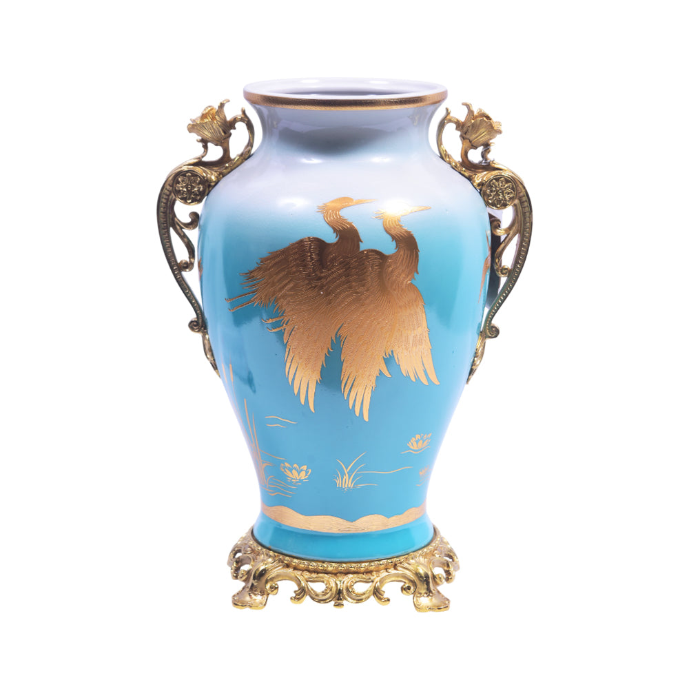 VASE PORCELAIN BRASS IR H-PV178-116 LS-Y1901-HBU06