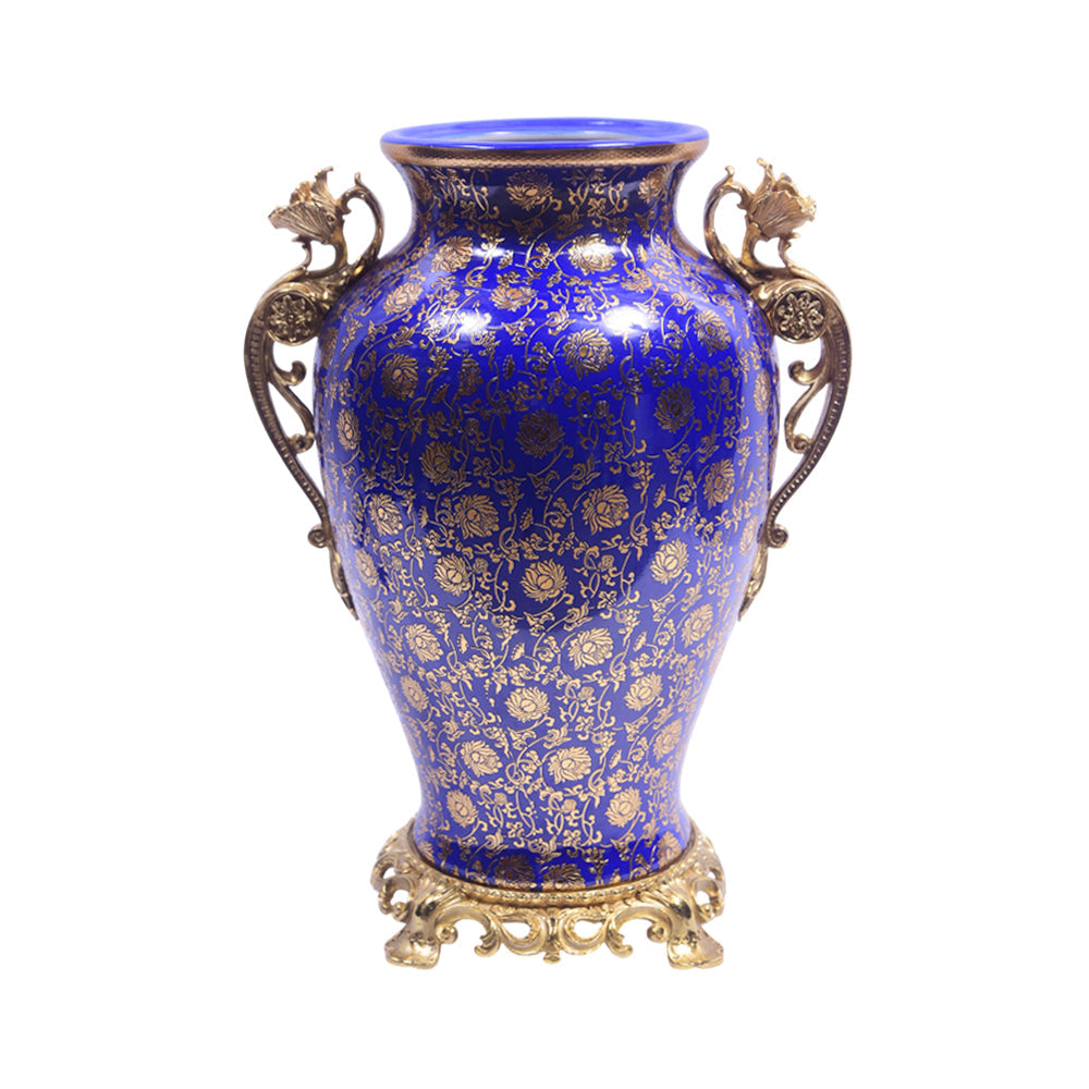 VASE PORCELAIN BRASS IR H-PV178-116 JS-YB1-HBU01