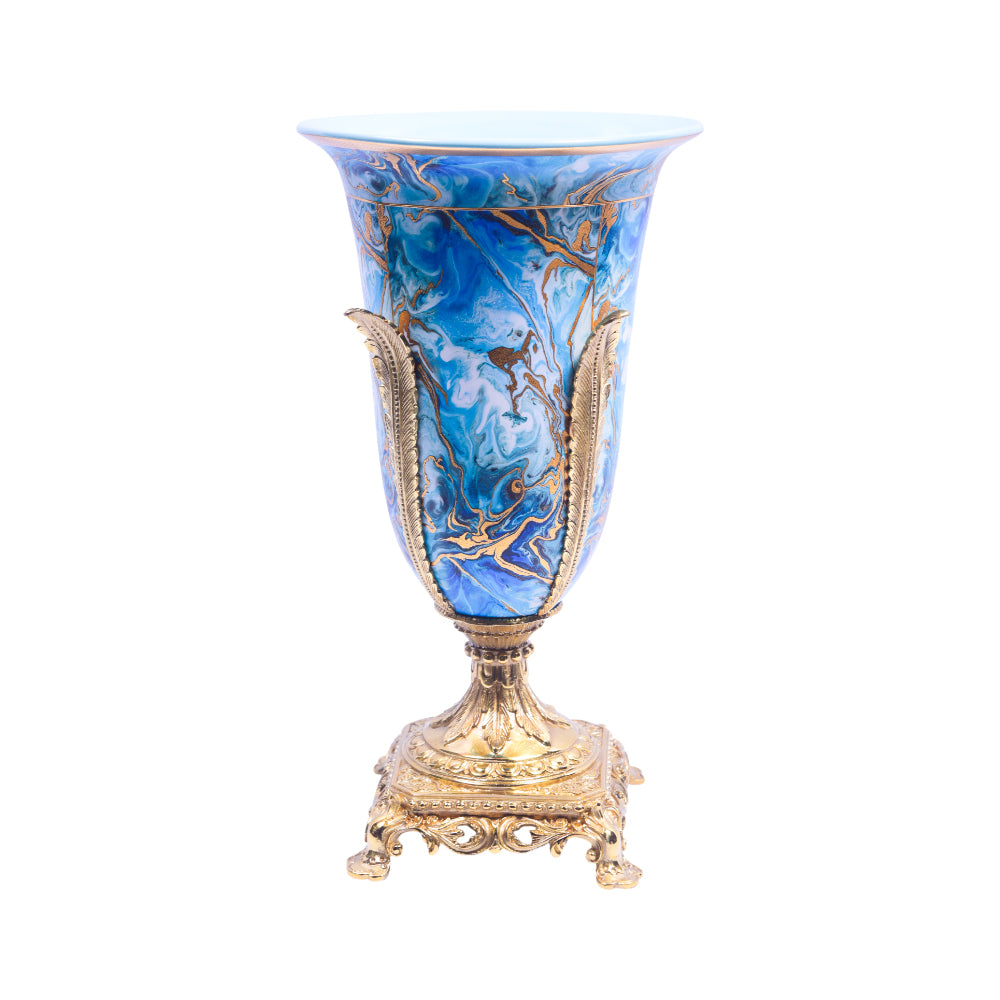 VASE PORCELAIN BRASS IR H-GV26-155 JS-LT-041