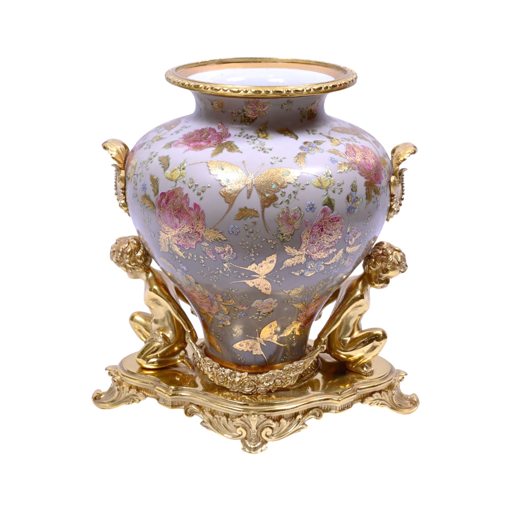 VASE PORCELAIN BRASS IR H-PV122-194 JS-LT047-0BB8