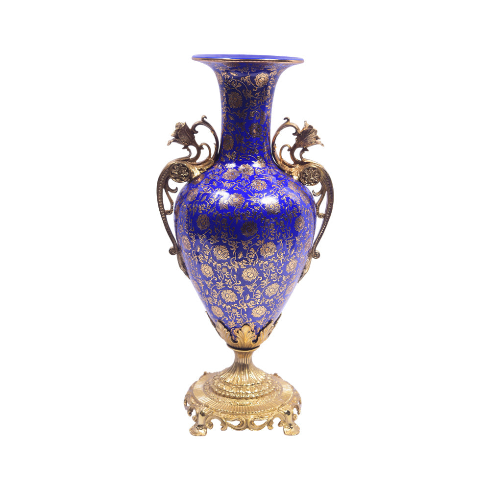VASE PORCELAIN BRASS IR H-PV130-126 JS-YB1-HBU01