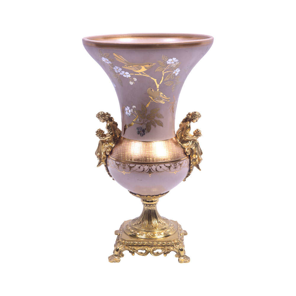VASE PORCELAIN BRASS IR H-PV157-140 JS-1801-HBW01