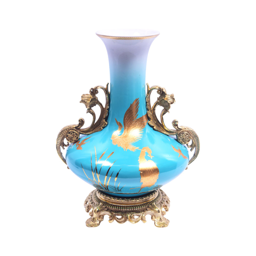 VASE PORCELAIN BRASS IR H-PV148-158 JS-Y1901-HBU06