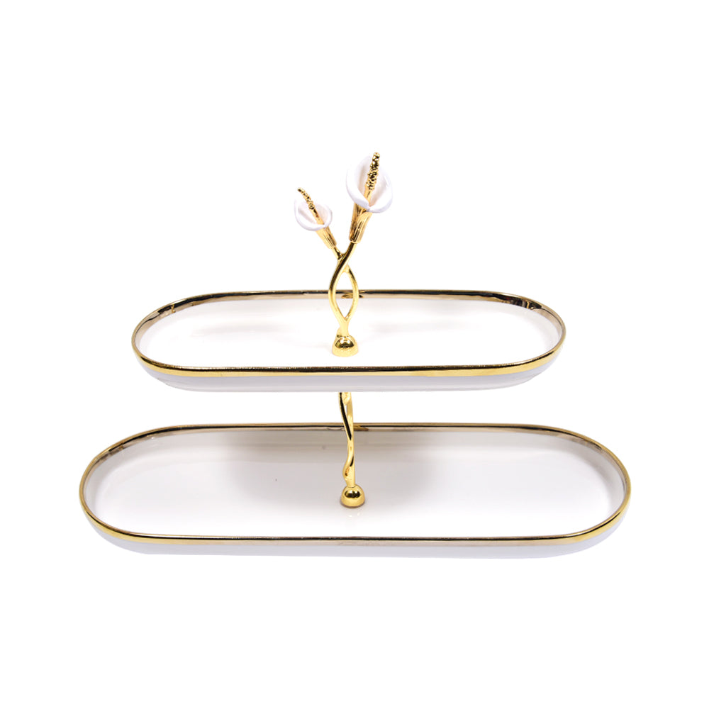 DISH 2 TIER ORCHID WB-1331