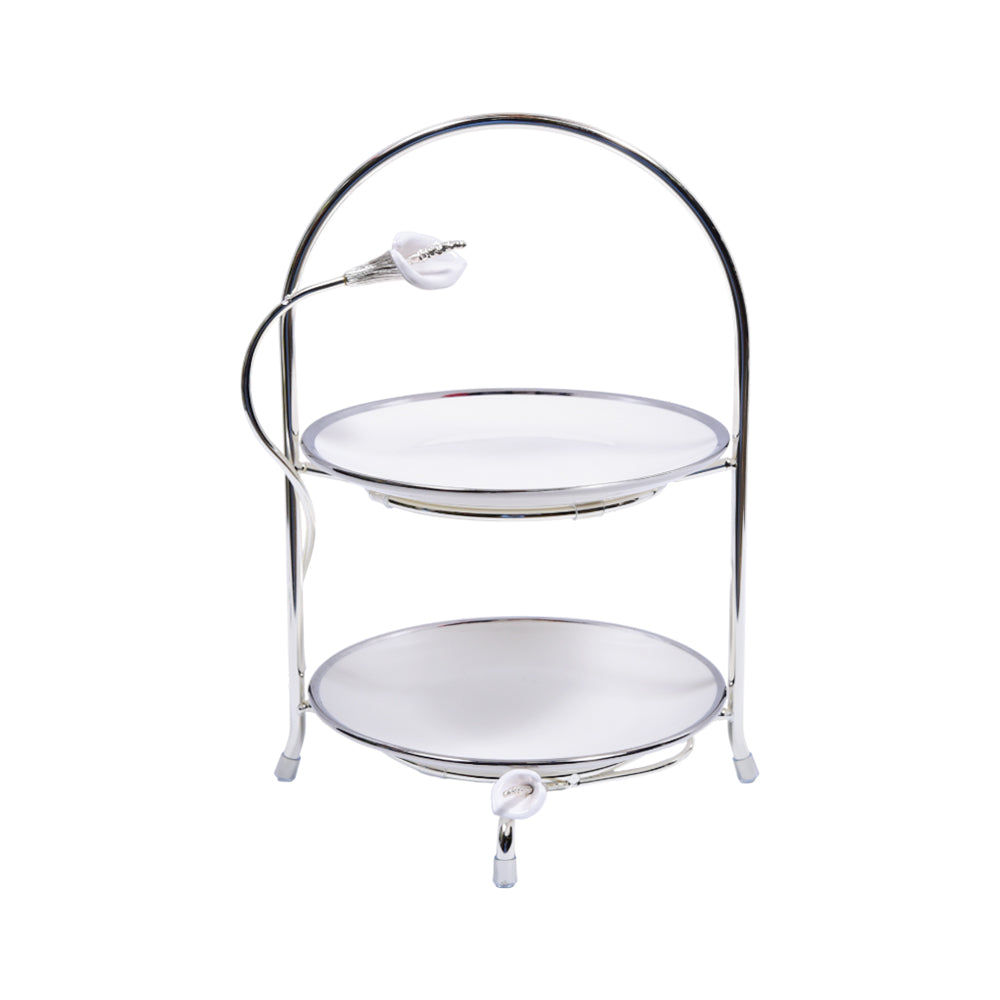 DISH 2 TIER ORCHID WB-1340