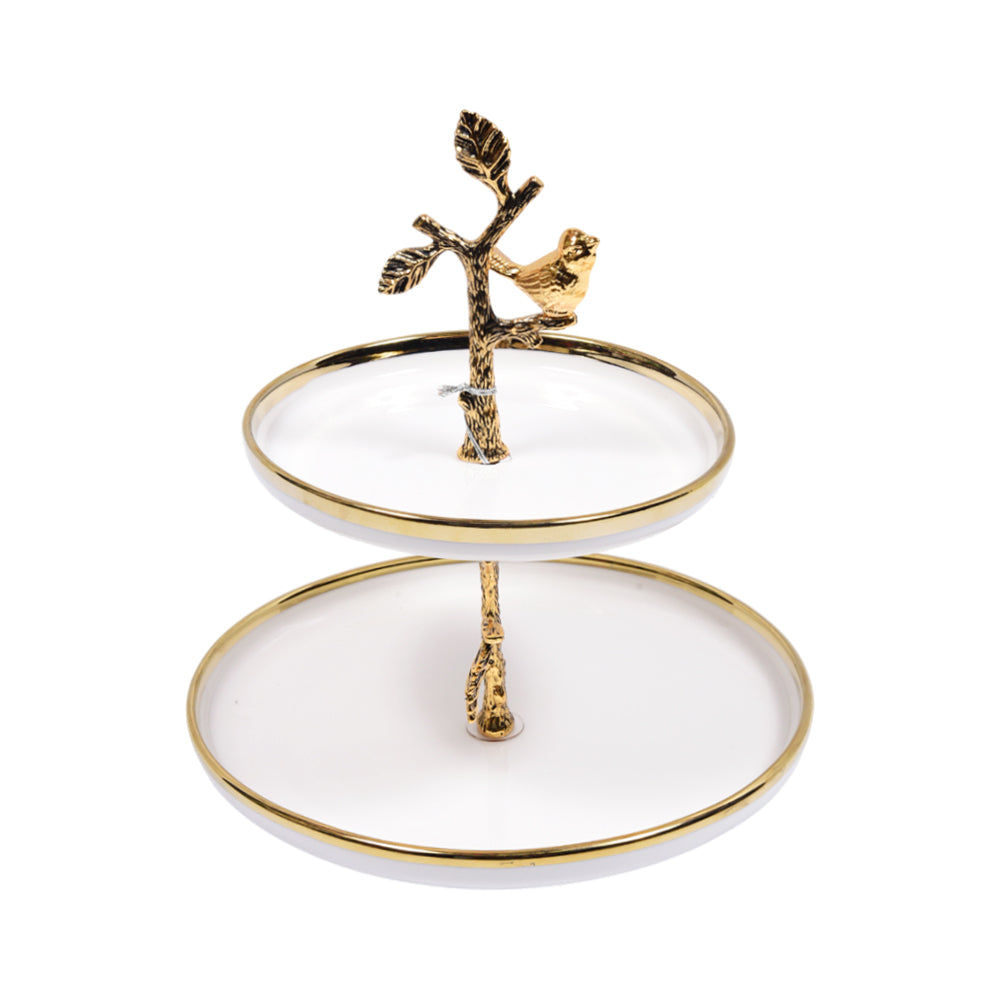 DISH 2 TIER ORCHID WB-1391