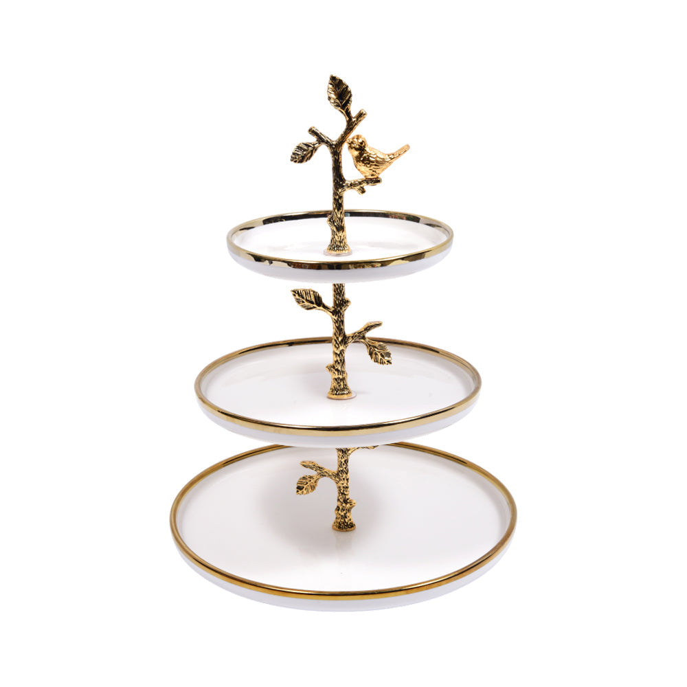 DISH 3 TIER ORCHID WB-1392