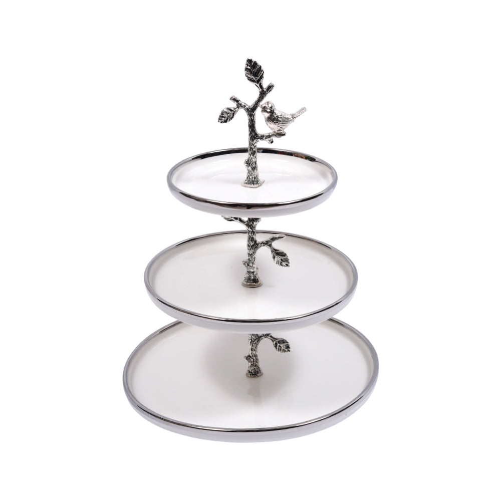 DISH 3 TIER ORCHID WB-1394