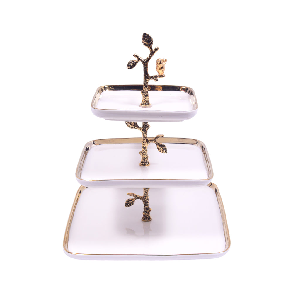DISH 3 TIER ORCHID WB-1399