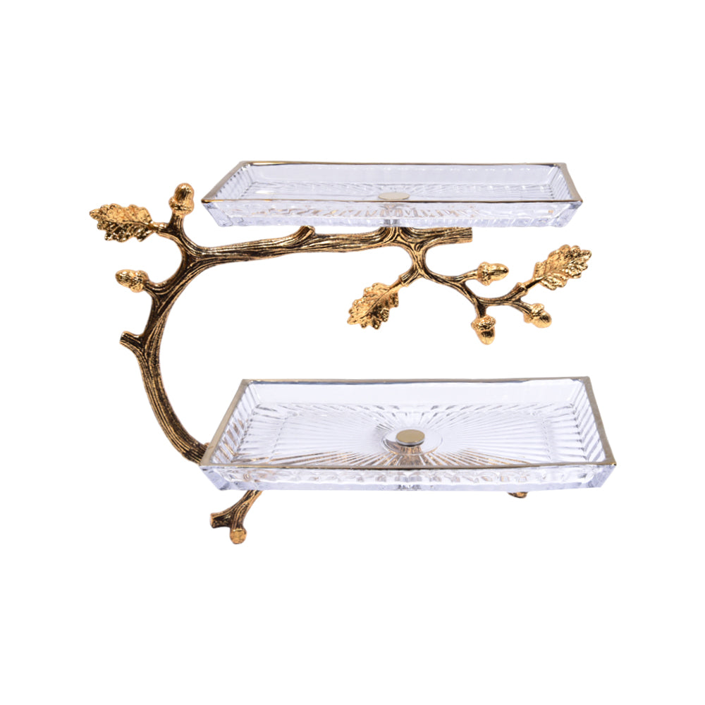 DISH 2 TIER ORCHID WB-1591