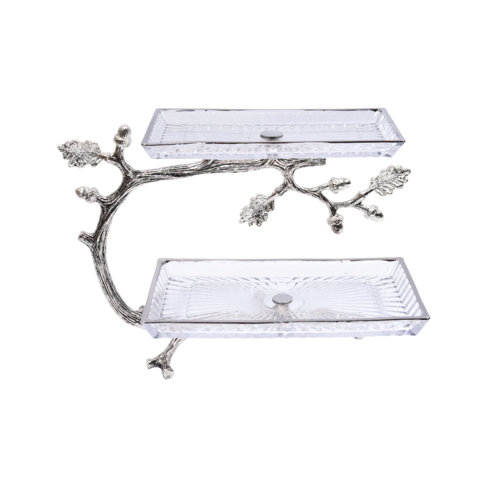 DISH 2 TIER ORCHID WB-1592