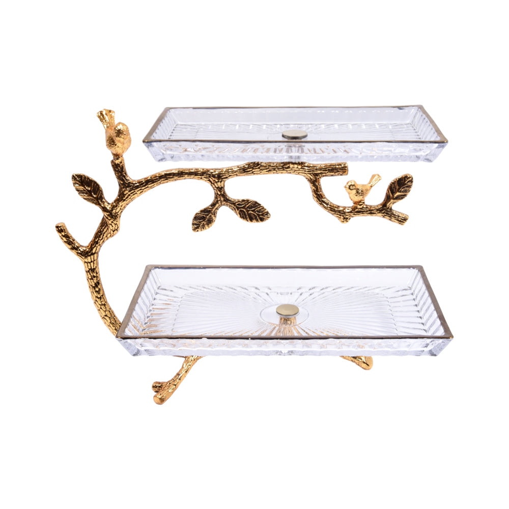 DISH 2 TIER ORCHID WB-1593
