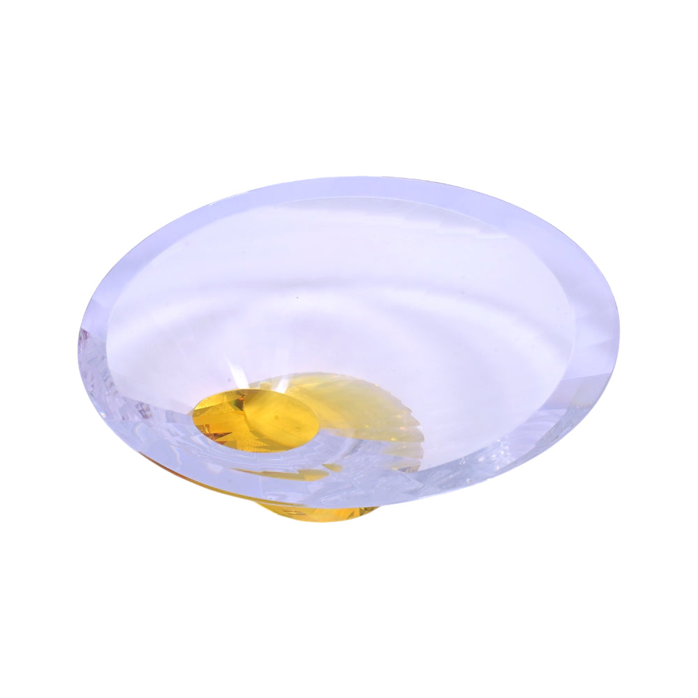 DISH CRYSTAL YELLOW BASE FB-1048-CL