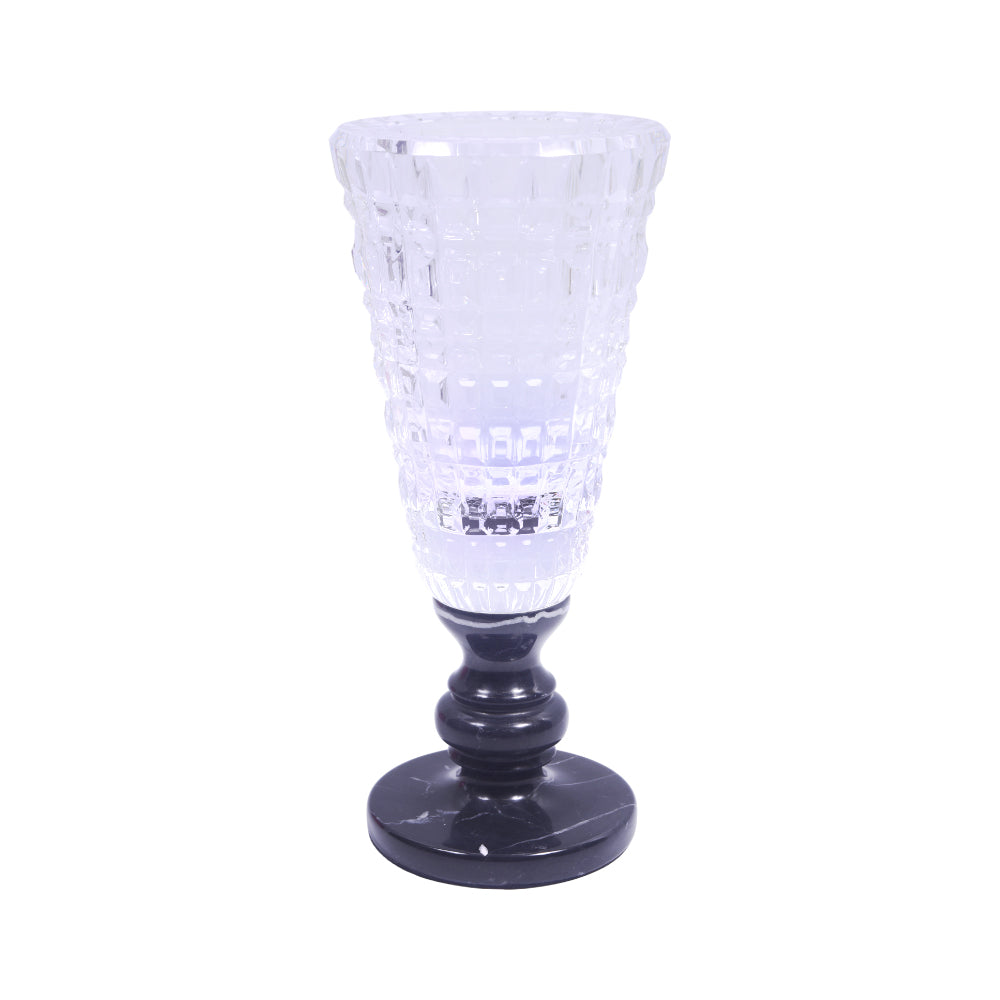 VASE CRYSTAL BLACK BASE FA-1012S-B