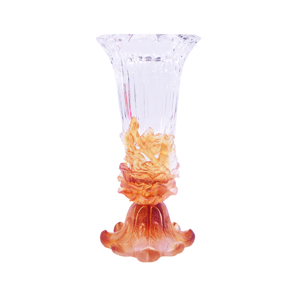 VASE CRYSTAL AMBER BASE FA-507L AM