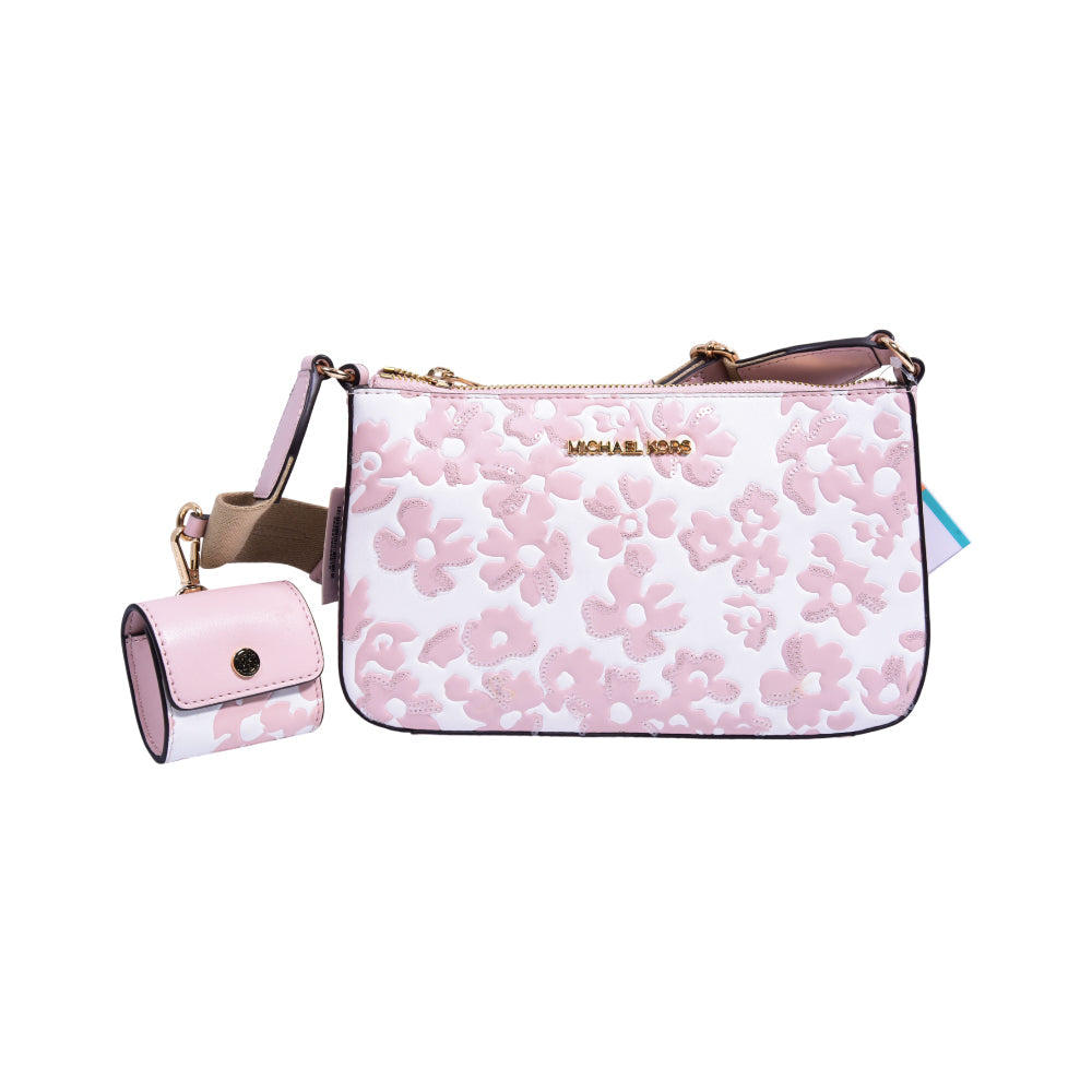 MK LADIES JET SET TRAVEL CROSS BODY BAG PINK ROSE SM 35S5QTV