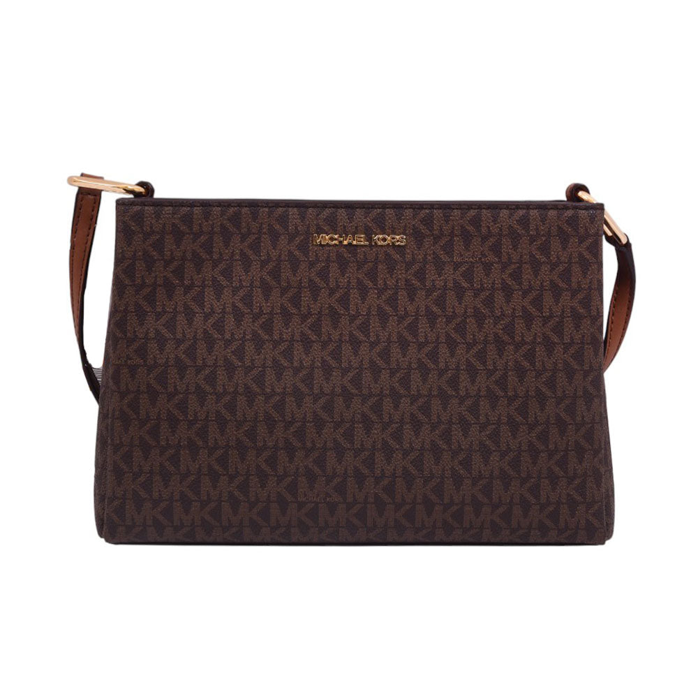 MK LADIES TRISHA CROSS BODY BAG SM BROWN 35H1G9TC8B