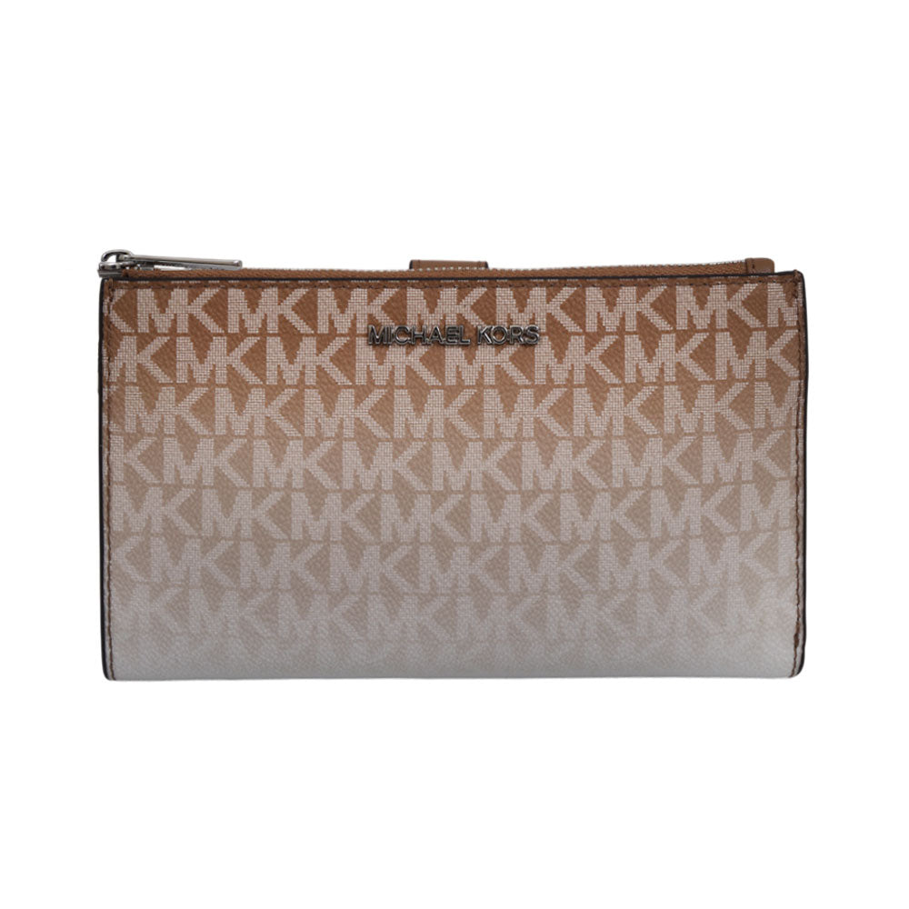 MK LADIES JET SET TRAVEL DOUBLE ZIP WALLET HUSK SKIN 35R5STV