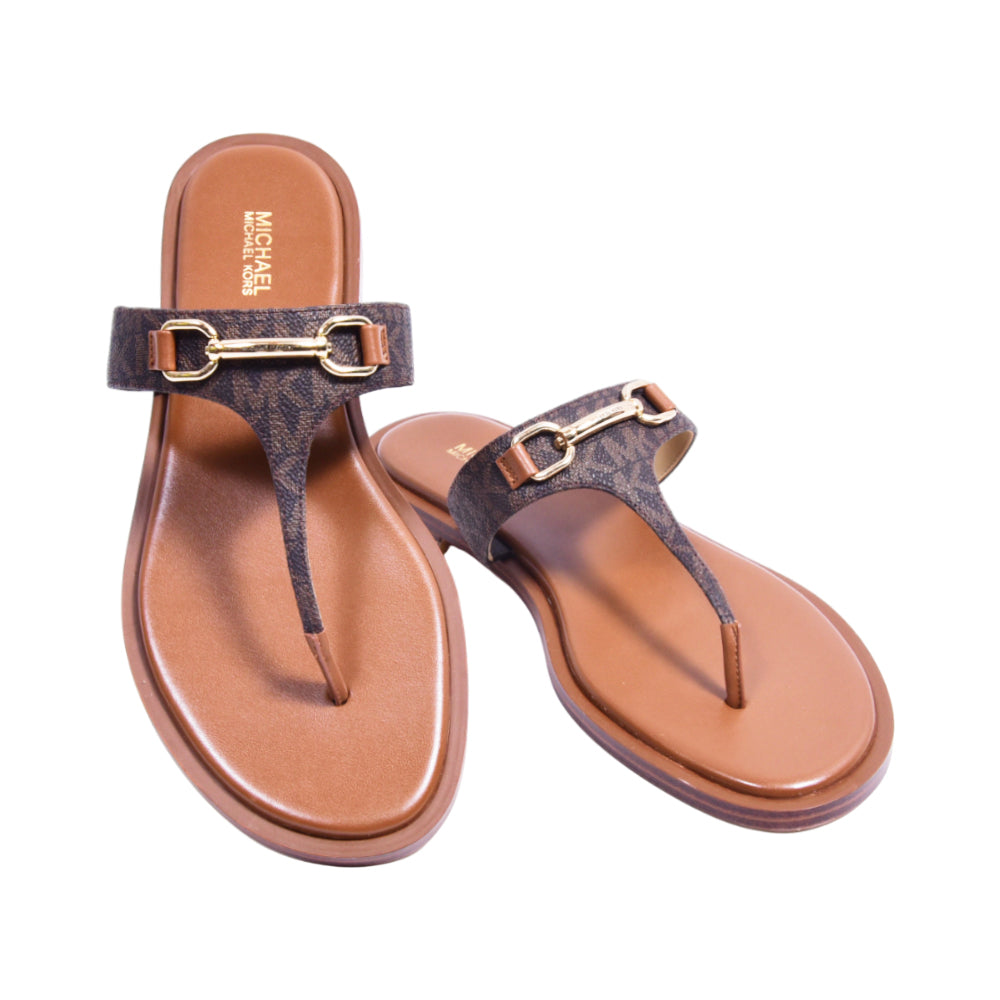 MK CARSON FLAT THONG SLIPPER 49S5CRFA1B BROWN 8.5