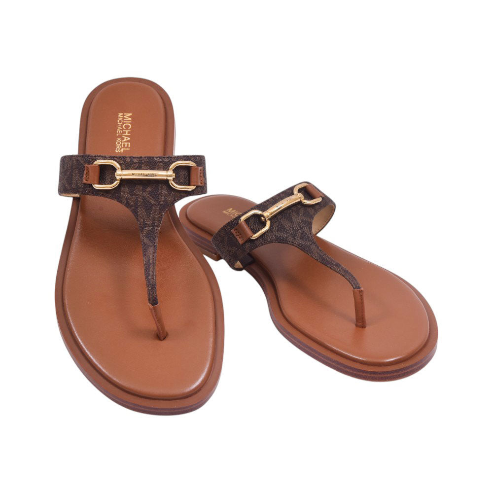 MK CARSON FLAT THONG SLIPPER 49S5CRFA1B BROWN 8
