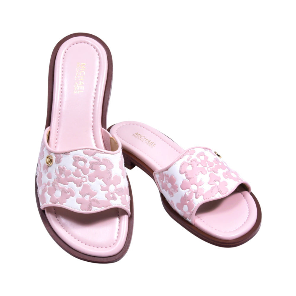 MK HANNAH FLAT SLIDE FX LTHR MTHR DAY 49S5HNFS2L PWD-BLSH-ML