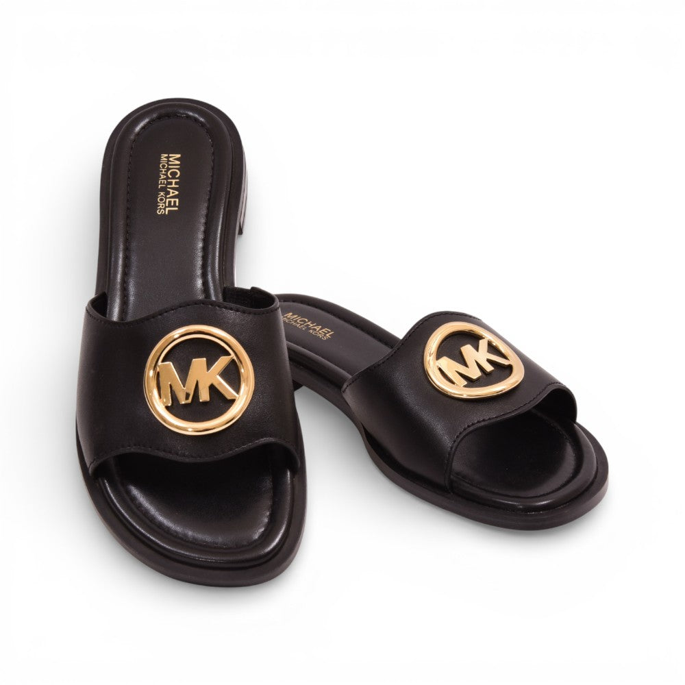 MK HANNAH FLAT SLIDE FAUX LEATHER 49S5HNFS1L BLACK 7