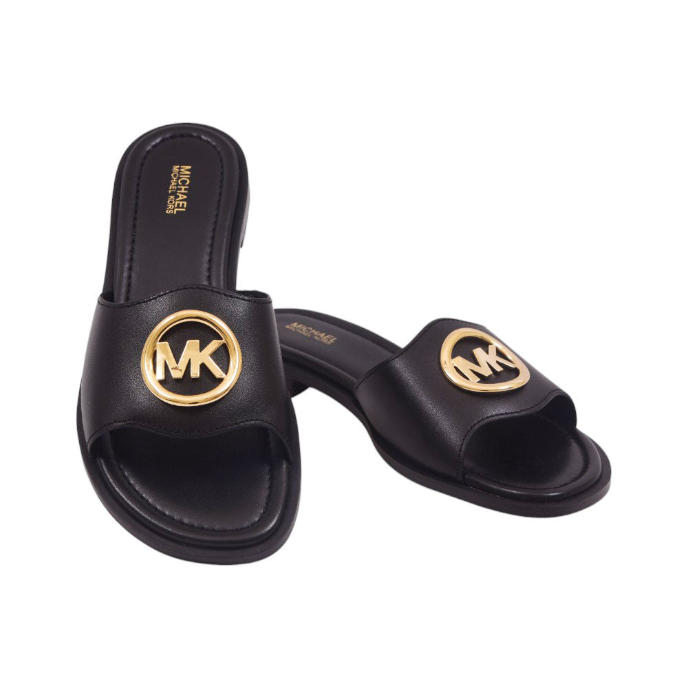 MK HANNAH FLAT SLIDE FAUX LEATHER 49S5HNFS1L BLACK 9