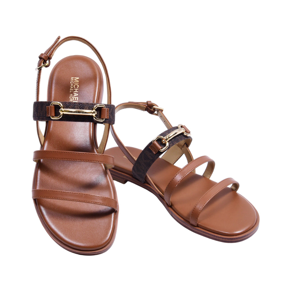 MK CARSON FLAT SANDAL MK.SIG.SM 49S5CRFS1B BROWN 6.5