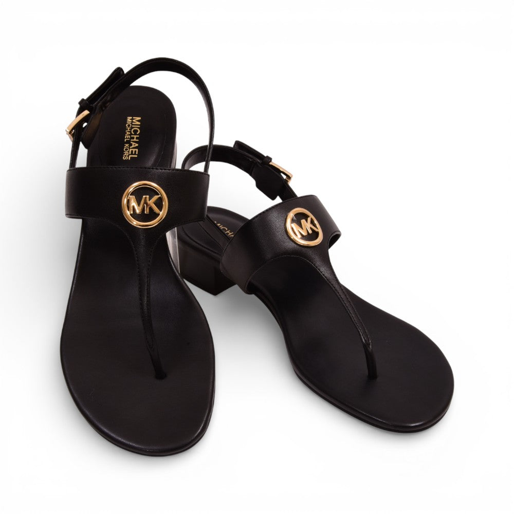 MK HANNAH THONG SANDAL FAUX LEATHER 49S5HFS3L BLACK 9.5