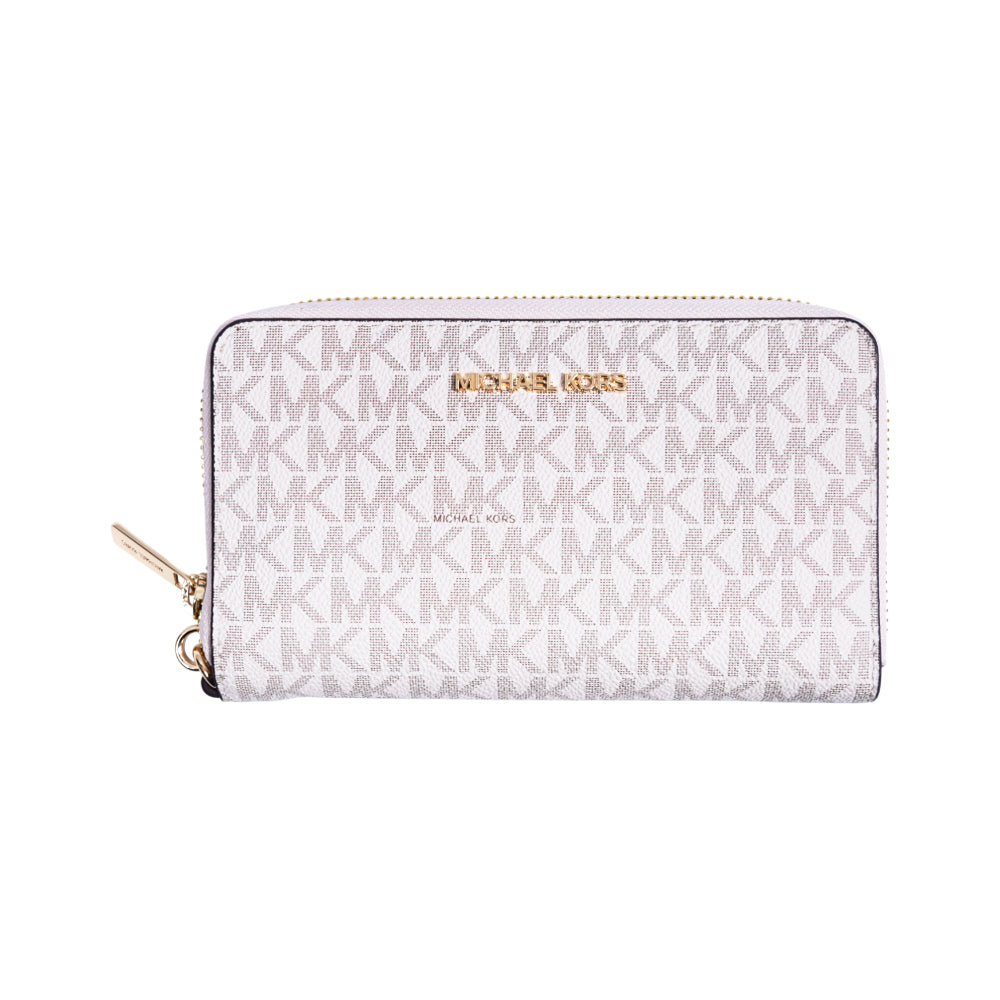 MK JETSET TRAVEL HAND WALLET LG FLAT MF 35F8GTVW9B VANILLA